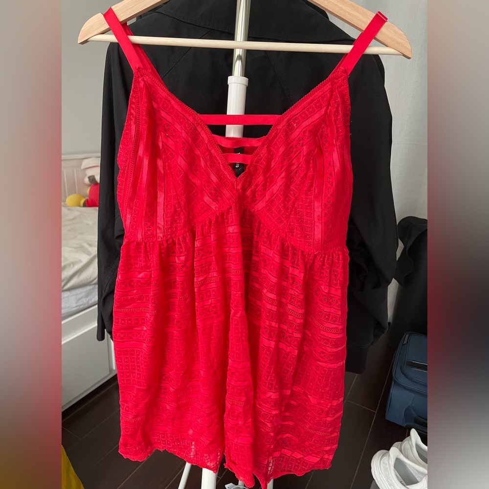 Red babydoll dress lingerie